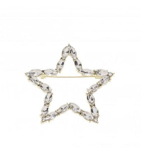 Modern diamanté star brooch