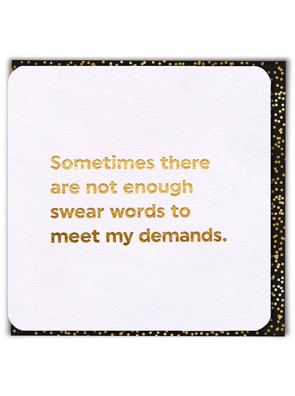 Not Enough Swear Words Funny Birthday Card
