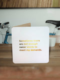 Not Enough Swear Words Funny Birthday Card