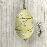 Blossom Painted Hanging Wooden Egg Decoration - East Of India