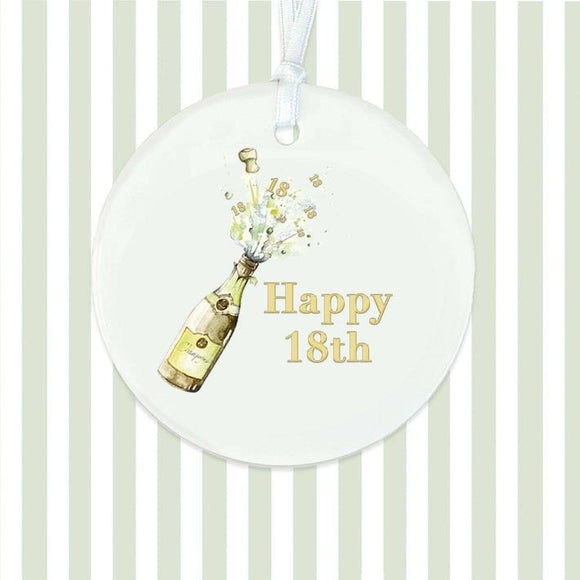 Happy 18th Birthday Champagne Hanging Decoration