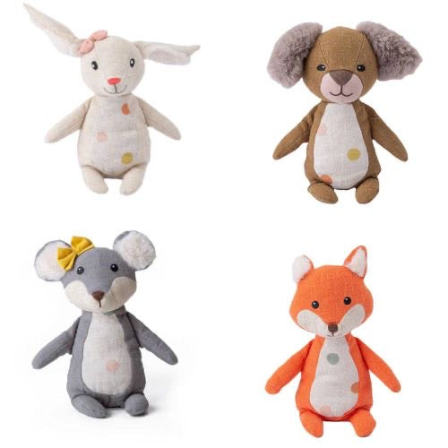Jumini Pet Pals Linen Soft Toy – Danny Dog, Rosie Rabbit, Millie Mouse & Freddie Fox