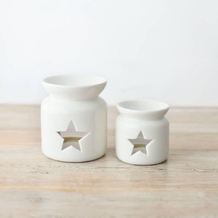 White Ceramic Star Wax Melt Burner