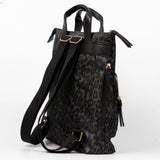 Khaki Leopard Print Backpack – Lightweight Nylon, Foldable, Laptop-Friendly