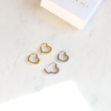 Heart Huggies Sterling Silver | 18k Gold