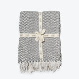 Audley Cotton Chevron Herringbone Throw - 100% Cotton