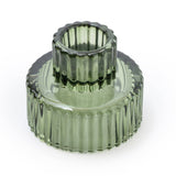 Green Glass Double Ended Candleholder