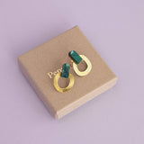 Around Brass Stud Earrings