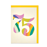 Age 75  birthday Card - Psychedelic Colours
