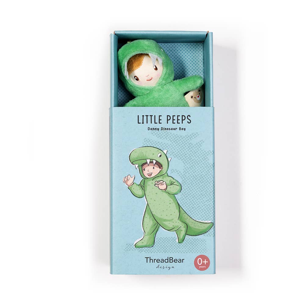 ThreadBear Design Little Peeps Danny Dinosaur Baby Soft Toy Gift