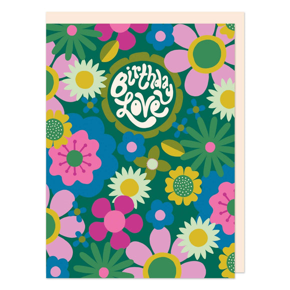 Birthday Love Dark Floral Birthday Card