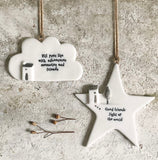 ‘Good Friends Light Up The World’ Porcelain Hanging Star - East Of India