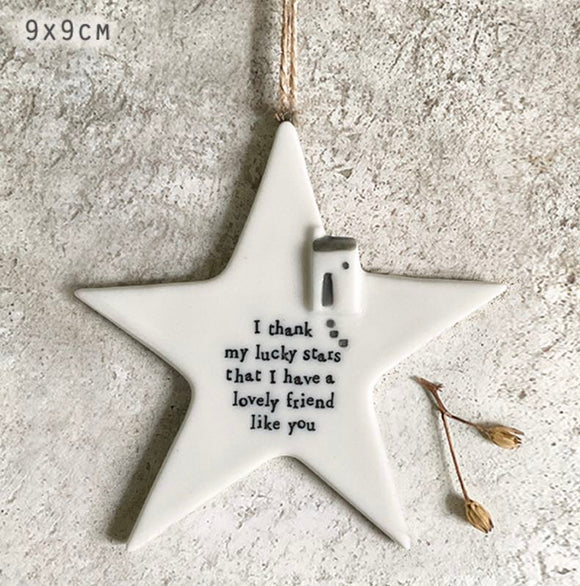  'I thank my lucky stars that I have a lovely friend like you’ porcelain hanger east of india range