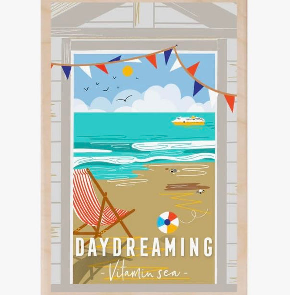 Daydreaming Seaside Wooden Postcard - The Wooden Postcard Company