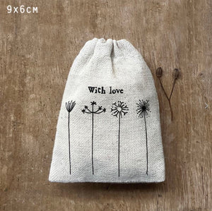 With Love Drawstring Bag (small) - East Of India