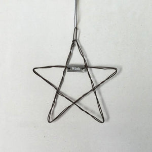 Wire Hanging Star 'Wish' - East Of India