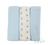 Baby Boy 3 Pack Muslin Squares