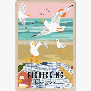 Picnicking Seaside Wooden Postcard - The Wooden Postcard Company