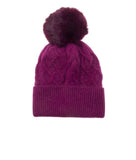 Women's Cable Pom Beanie Hat - Various Colours