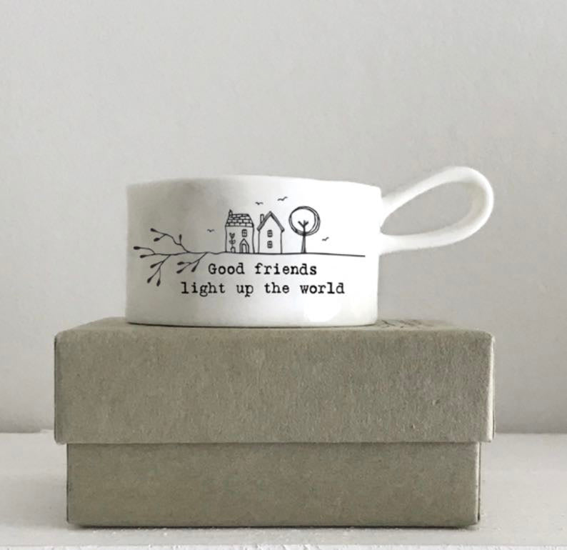 Good Friends Handled Tealight Holder - East Of India