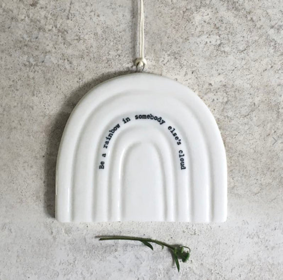 ‘Be A Rainbow’ porcelain hanger - East Of India
