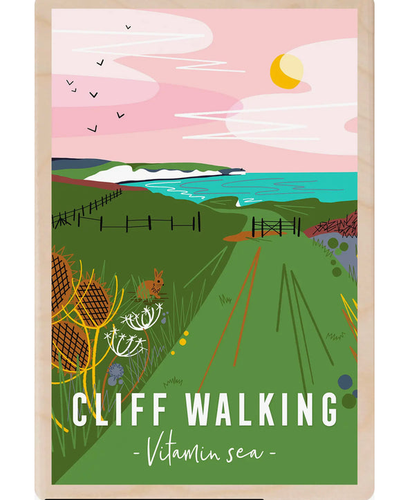 Cliff Walking Seaside Wooden Postcard - The Wooden Postcard Company