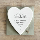 ‘Fill Your Life With Adventure’ Heart Porcelain Coaster - East of India
