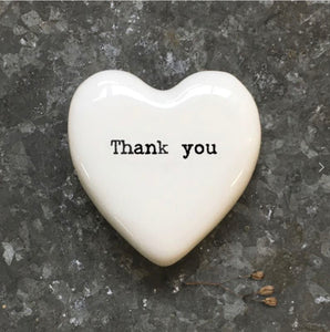 ‘Thank you' heart porcelain pebble - East of India