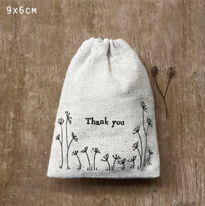 Thank You Drawstring Bag (small) - East Of India