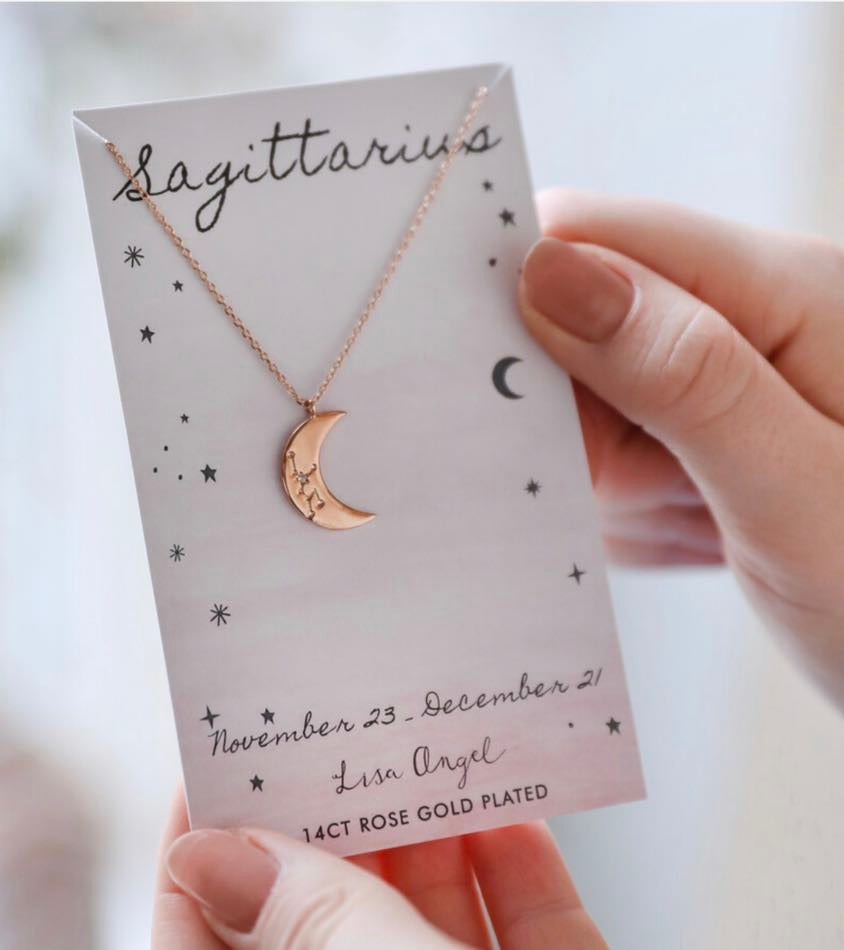 Constellation Rose Gold Moon Necklace - Lisa Angel