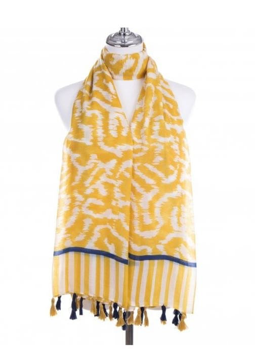 Abstract Tassel Lightweight Scarf