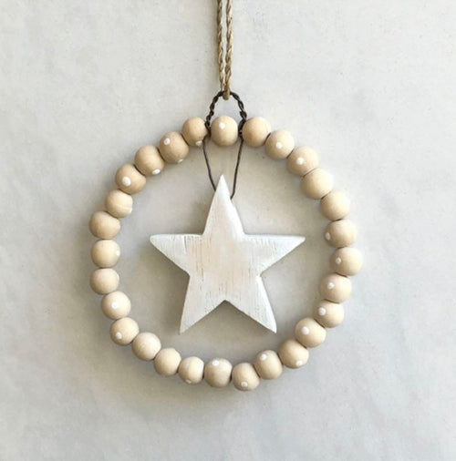 Beaded star wreath decoration from east of india
