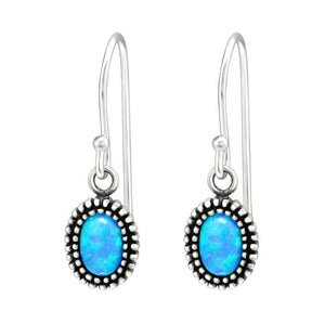 Opal Drop Sterling Silver Earrings - Azure