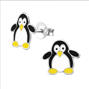 Penguin Sterling Silver Stud Earrings