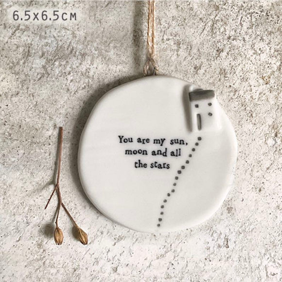 ‘You Are My Sun’ Porcelain Moon Hanger - East Of India