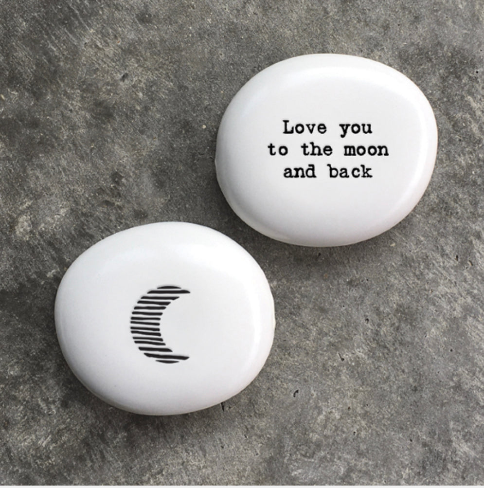 Moon & Back porcelain pebble - East of India