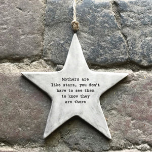 ‘Mothers are like stars’ Rustic Hanging Star - East Of India