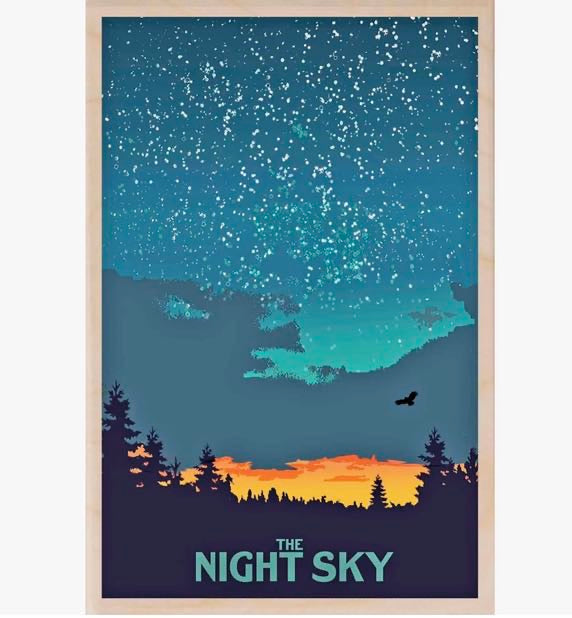 Night Sky Wooden Postcard - The Wooden Postcard Company