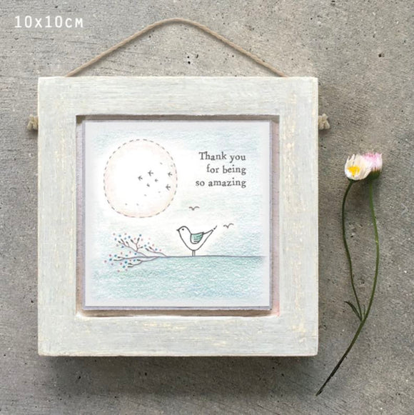 'Thank You For Being So Amazing' Hanging Wooden Picture - East Of India