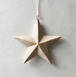 Natural Wooden Hanging Star - East of India