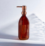Amber Glass Refillable Bottle With Pump - Sass & Belle