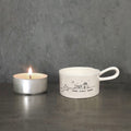 Home Sweet Home Handled Tea Light Holder - East Of India