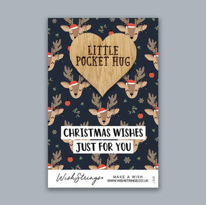 Christmas Reindeer Wishes - Pocket Hug Keepsake Token - Wishstrings