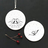Robin Most Wonderful Time, Flat Porcelain Bauble - East Of India