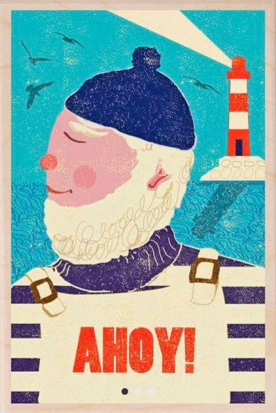 Ahoy Wooden Postcard Seaside - The Wooden Postcard Company