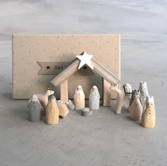 Natural Little Boxed Nativity Set - East Of India