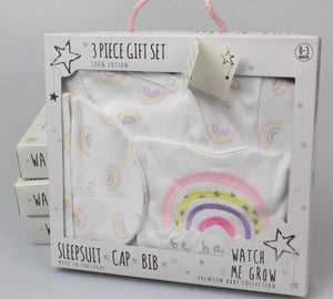 Baby Girl Gift Set - 3 Piece Rainbow 0-3m