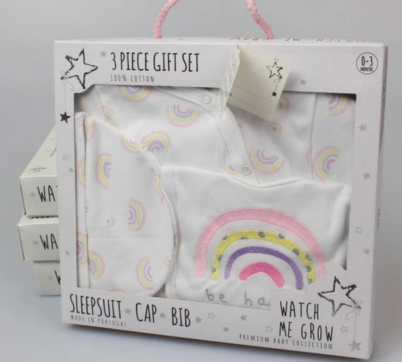Baby Girl Gift Set - 3 Piece Rainbow 0-3m