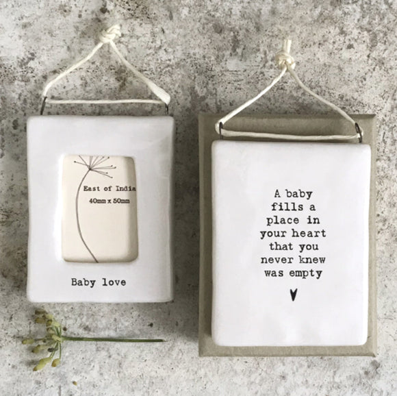 Baby Love Porcelain Mini Hanging Frame - East Of India