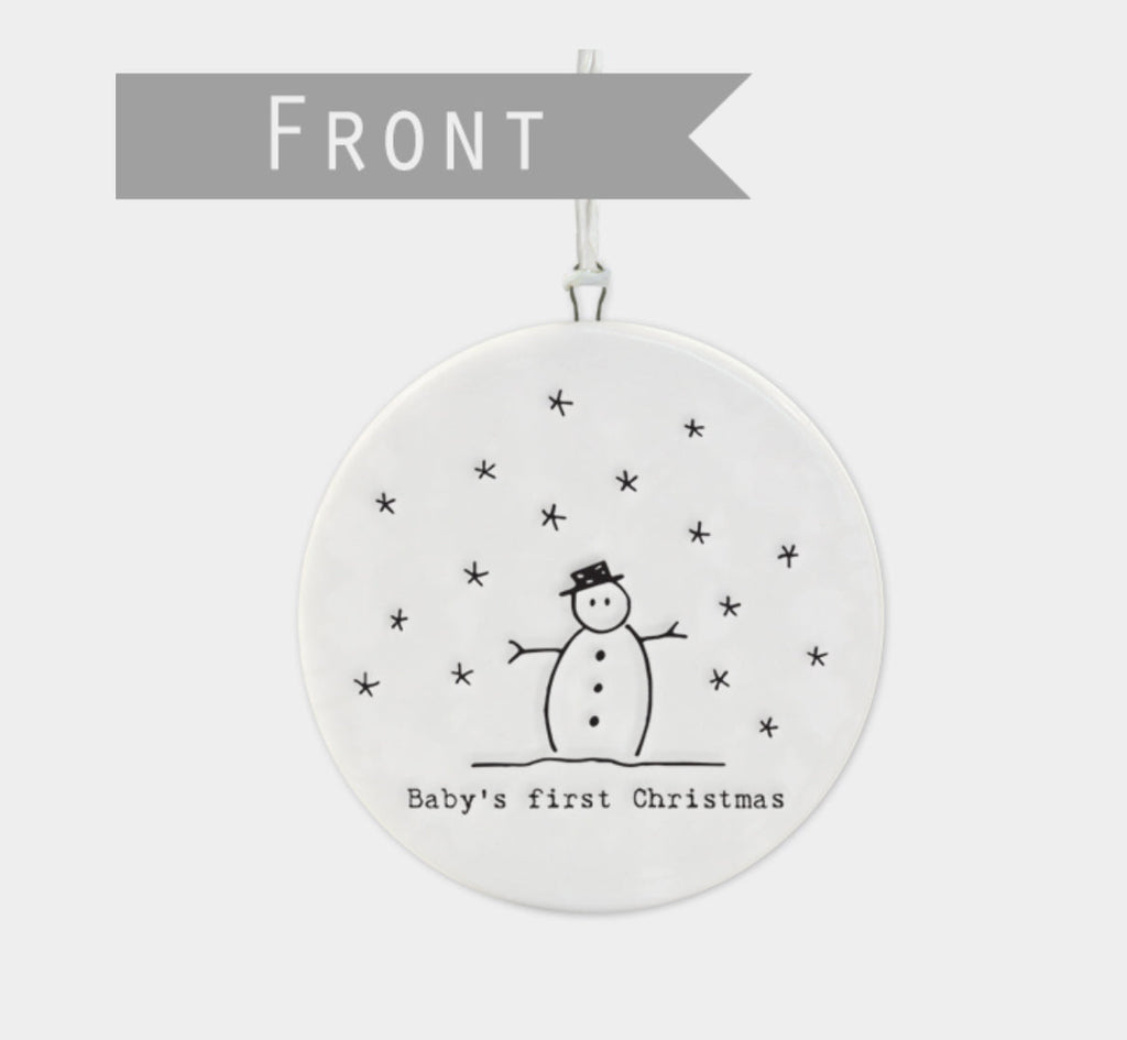 Baby's First Christmas Porcelain Bauble - East Of India